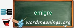 WordMeaning blackboard for emigre